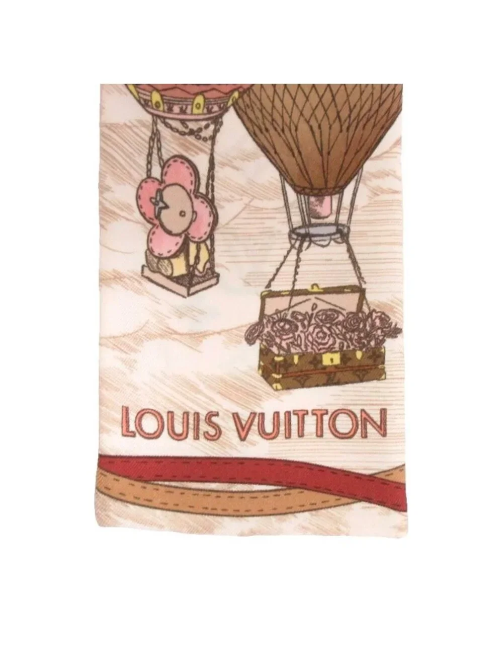 Louis Vuitton Bandeau Up and Away Scarf All Over Pattern Balloon Pink